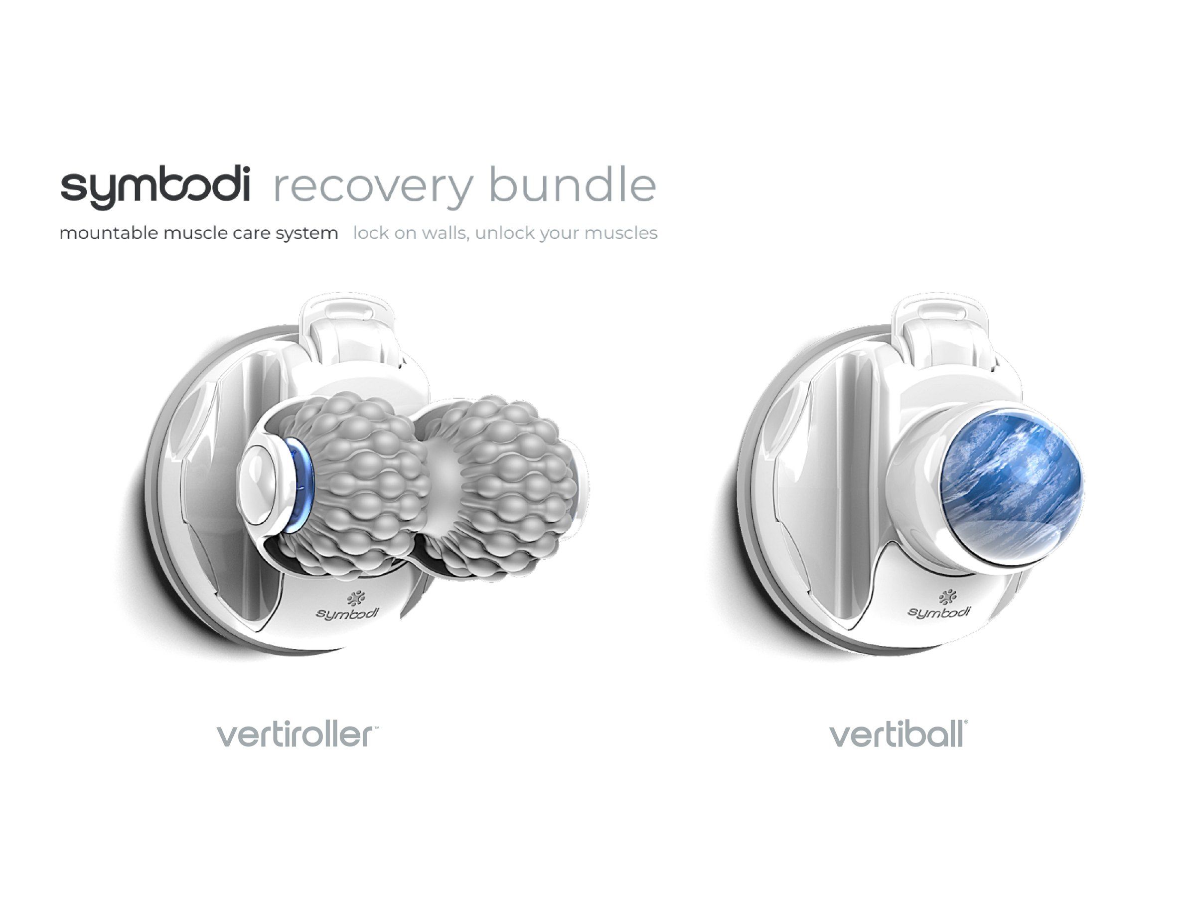 The Vertiball and Vertiroller recovery bundle on a white background.